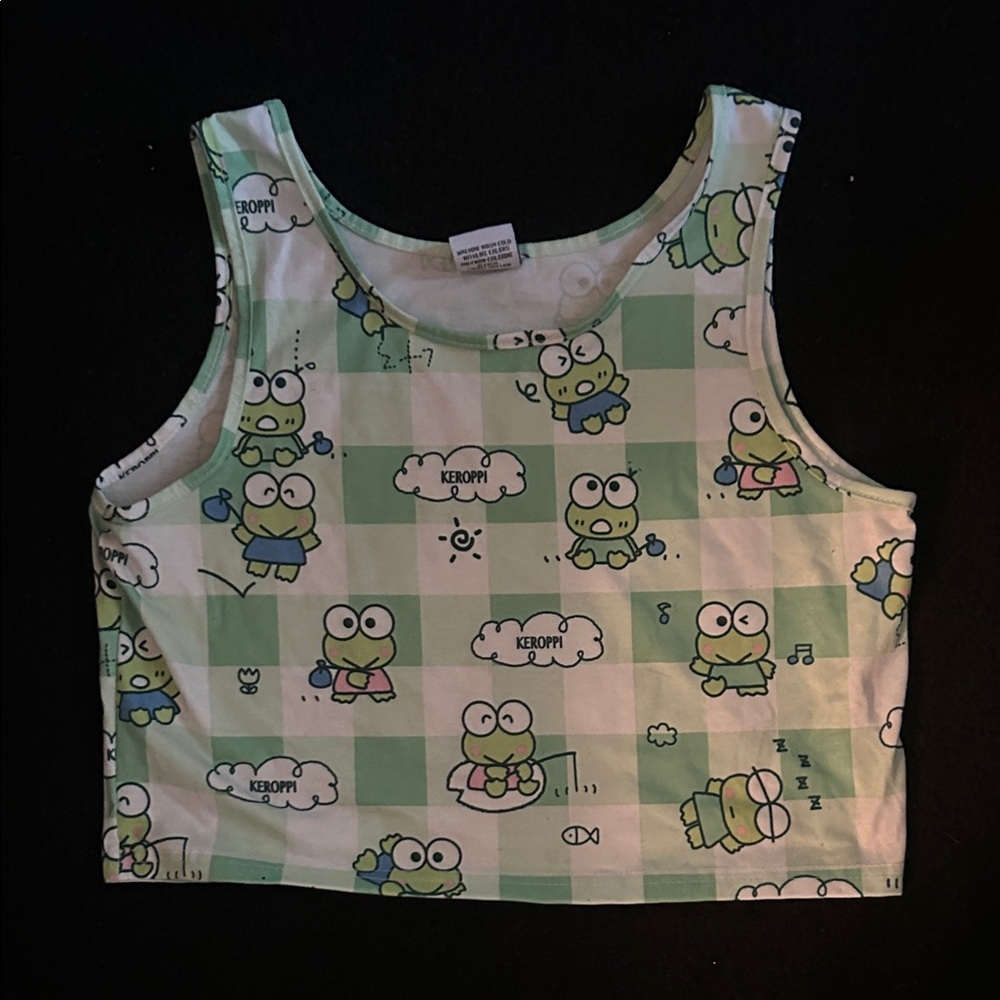 Green Keroppi Crop Top